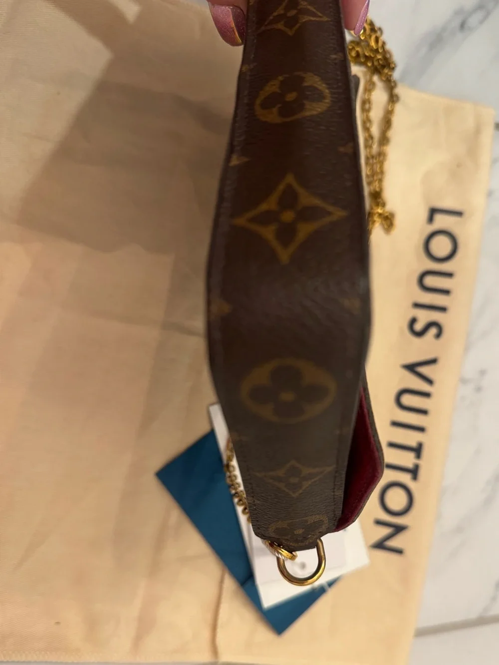 Louis Vuitton Pochette Felicie monogram fuchsia authentic complete set